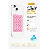 Cep Telefonu Tutucu Vantuzlu Vakumlu Kaymaz T&uuml;m Telefonlar ile Uyumlu Yapışkanlı Telefon Tutucu Şeker Pembe
