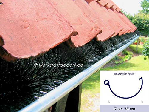 Dachrinnenbürste 10 Meter Ø 15cm, inkl. 6 Sicherungsklammern gegen Sturm und Wind - 8