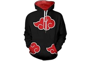 TAKESH Ragazzi e Ragazze Anime Uzumaki Sasuke Akatsuki Hoodie Unisex Stampa Pullover 3D Adolescente Giacca a Maniche Lunghe Cosplay Luppolo di Moda