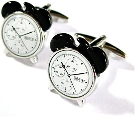 the5thL White Alarm Clock Cufflinks Timer Cuff Links Gemelos NO BOX 011112-2 NB