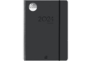 Finocam - Agenda Ikon 16 Meses 2023 2024 Semana Vista Vertical Septiembre 2023 - Diciembre 2024 (16 meses) Negro Internacional