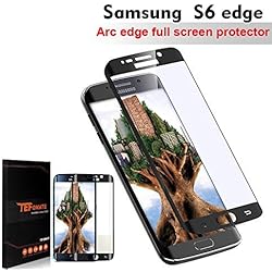 TEFOMATE Galaxy S6 Edge Protector de Pantalla, Vidrio Templado Protector de Pantalla Completa Full Glass Screen Protector para Samsung Galaxy S6 Edge 5.1" [Curvado 3D] [Black]