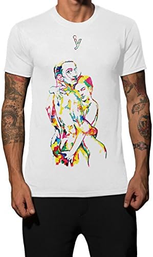 Iacobuccyounes Italy - Frida Kahlo and Salvador Dali t-shirt: art, fashion and love Men White - S