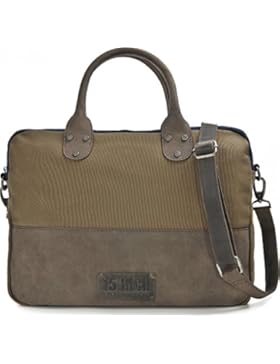 15 INCH BY JEROME WESTFORD, Canvas-Leder Unisex Aktentaschen, Umhängetaschen, Henkeltaschen, 39,5 x 29,5 x 8 cm...