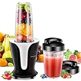 【1000W de Potencia】Velocidad de Rotación hasta 18000 ~ 24000 rpm, frecuencia de corte de 6 cuchillas afiladas de casi 140,000 / min. Picar hielo e ingredientes congelados con facilidad. Tus frutas, vegetales o hielo se descomponen en segundos.