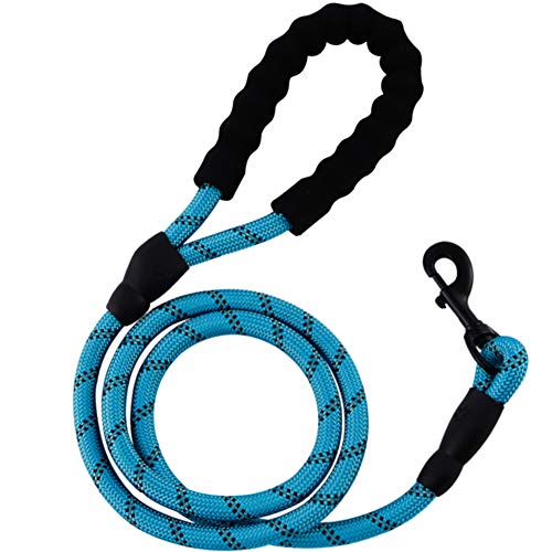 LUOLLOVE Guinzaglio per Cani, Cavo del Cane Nylon Riflettente Sicurezza per Lavoro Notturno,Regali di Natale(Blu)