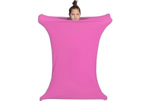 ZYUBOESO Sensory Sack for Kids Wearable Blanket for Focus Relaxation Stress Relief Calming Stretchy Body Sock for Toddlers Machine Washable No Fasteners (Color : Pink, Size : L/Large)