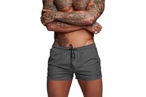 Donason Costume da Bagno Uomo, Pantaloncini Sportivi da Uomo Asciugatura Rapida Pantaloni Corti da Corsa Calzoncini da Surf sulla Spiaggia con Fodera in Mesh e Tasche