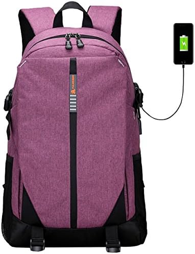 Super Modern Unisex Nylon School Backpack with USB Charger Port Laptop Bag for Teen Girls and Boys Cool Sports Backpack Travel Bag Christmas Gift Bag