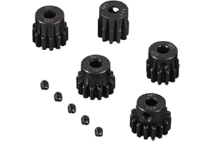 YUNIQUE GREEN-CLEAN-POWER - Set 5 Pignoni 11T-12T-13T-14T-15T M1 | Per Motori Brushless RC 1:8 Monster/Buggy/Truck | In Metallo Durevole, Per Modellismo, Nero,