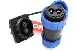 DRRI TY28 380V 45A High Voltage Solder-Free Waterproof Screw Crimp Square Panel Mount Connector 2Pin