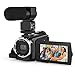 Price comparison product image Video Camcorder, Andoer 4K Camcorder 48MP Digital Video Camera 2880 x 2160 HD 3inch Touchscreen Handy Camera with IR Night Vision Support 16X Zoom 128GB Max Storage (Camera+Microphone)
