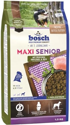 bosch HPC Maxi Senior con pollame fresco e riso | Cibo secco per cani anziani di razza grande (da 25 kg) | 1 x 12500 g