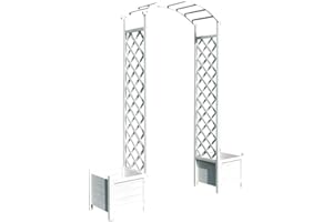 Melko - Arco per Rose in Legno, con 2 fioriere