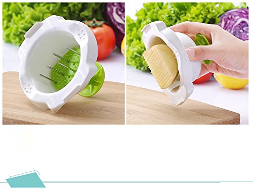 KEYNIS Mandoline Edelstahl Material Gemüse Schneidemaschine Green Cutter Slicer Gemüseschneider 5 in 1 (grün) - 9