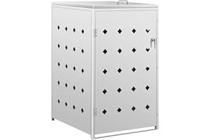 vidaXL Mülltonnenbox für 1 Tonne Mülltonnenverkleidung Müllbox Mülltonne Müllcontainer Gartenbox Gerätebox Mülltonnenschrank 240L Edelstahl