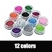 12 Mix Colours Nail Art Craft Acrylic Fine Glitter Powder Pots Tips Decoration