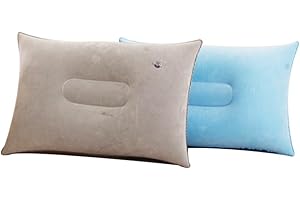 Nicejoy Coussin Plage Oreiller Gonflable Plage 2pcs Coussin d'air Gonflable Oreiller Gonflable Place Napping Compact Camping Backpacking Oreiller Extérieur Blow Up Coussin d'air - Gris Et Bleu