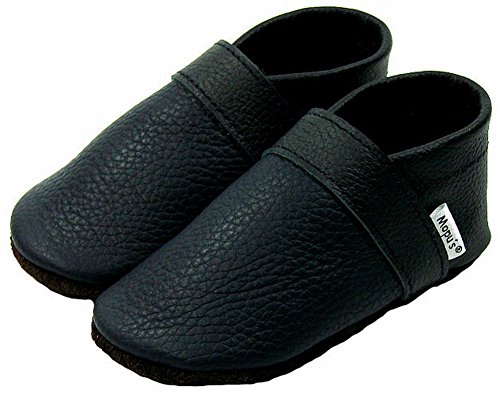 Mopu’s® Krabbelschuhe – Lederpuschen in uni blau – handgemachte Markenqualität aus Deutschland - 2