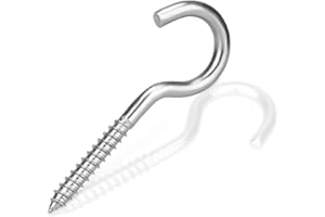 MOGADEE® Schraubhaken M6x80mm, 10 Stück Deckenhaken Edelstahl, Schwer Hakenschraube Groß, Haken zum Schrauben, Geeignet für Hängematten, Markisen, Hängesessel, Schaukelstühle, Festkabel, Blumenampel