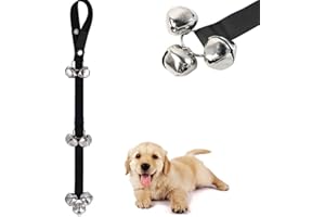 HGKOL Dog Doorbells Dog Bell Puppy Potty Training DoorBells Adjustable Door Press Bell for Hanging on Door Knob, Training Your Puppy Easily with 7 Large Dog Training Bells Clear Ring