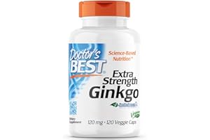 Doctor's Best, Ginkgo Extra Strength (Ginkgo Extra Fuerte), 100mg, 120 Cápsulas veganas, Probado en Laboratorio, Vegetal, Sin Gluten, Sin Soja, Vegetariano