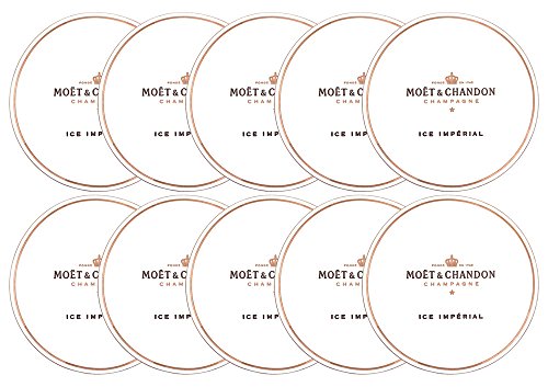 Moet & Chandon Ice Imperial 10er Set Glas-Untersetzer aus Papier für Champagner Gläser Paper-Coaster Champagne Glasses Flutes - 2