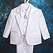 Dressy Daisy Baby Boy' 5 Pcs Set Formal Tuxedo Suits No Tail Wedding Baptism Christening Outfits Size 2-3 Years White
