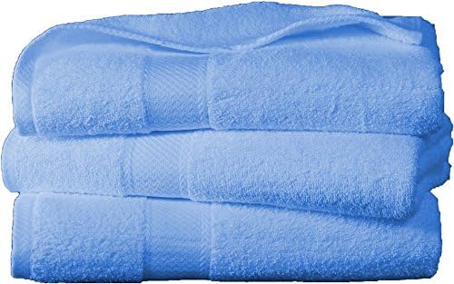 SET OF 3 Extra Large Luxury Bath Sheets 100% Cotton Towels Soft Egyptian Huge Bale Set Gift SIZE 85cm X 165cm (Blue)