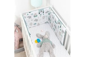Babysafe Paracolpi Lettino e Culla Neonato 100% Cotone Paracolpi Lettino 3 Lati 180x30 cm Air Mesh Il Paracolpi Culla Morbido e Consistente Garantisce al Bambino un Ambiente Sicuro per la Nanna|F21