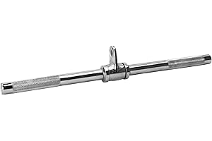 GORILLA SPORTS® Barre Droite - Rotative, DIY, Double Poignée, Longue 50cm, Charge Max 200kg, Chromé - Barre de Traction Poulie, Triceps Biceps, Machine à Câble, Musculation, Entraînement, Fitness, Gym