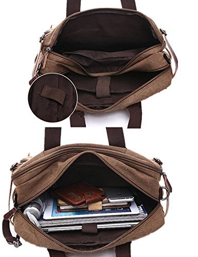 cesu Laptop Tasche Hybrid Aktentasche Rucksack Messenger Bag für Männer Frauen braun coffee - 7