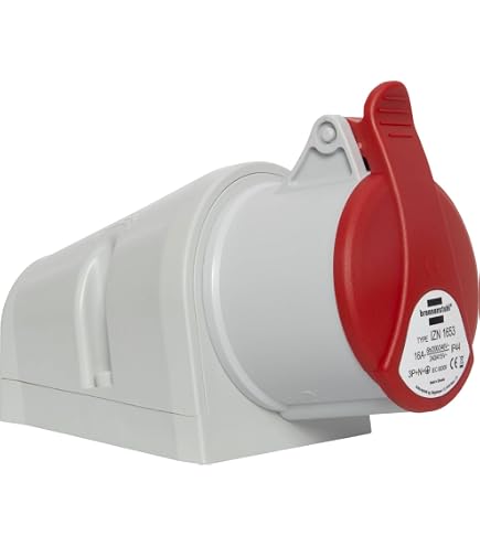 Produktbild von Electraline 80808 Stecker IEC IP44 – 10/16A, 3P+N+T, 380V – Robuster Unterputz-Stecker Für Anspruchsvolle Umgebungen
