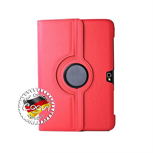 COOVY® 360° ROTATION COVER FÜR SAMSUNG GALAXY NOTE 10.1 GT-N8000 GT-N8010 GT-N8020 SMART HÜLLE TASCHE ETUI CASE SCHUTZ STÄNDER Farbe rot - 7