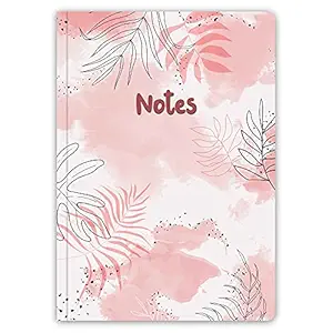 Drapvision Premium GlueBound Notebook | 80 Pages | Unruled | 60 GSM Fine & Extra White Paper | Pocket Diary (9.5x12.5 cms) | Design: Blushed Notes