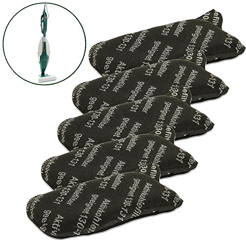 AVR-Handel 5 PZ Filtro ANTIODORE Filtro ai Carboni Attivi Filtro Protezione Motore Adatto per Vorwerk Folletto VK 130 + 131 + SC