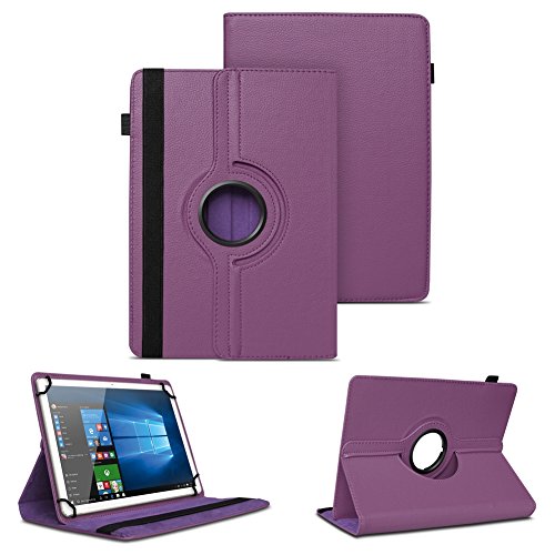 NAUC Tasche für Vodafone Smart Tab 4 / 4G Hülle Tablet Schutzhülle Farbauswahl Kunstleder Cover Case Schutztasche Stand 360° Drehbar Etui Zubehör , Farben:Lila