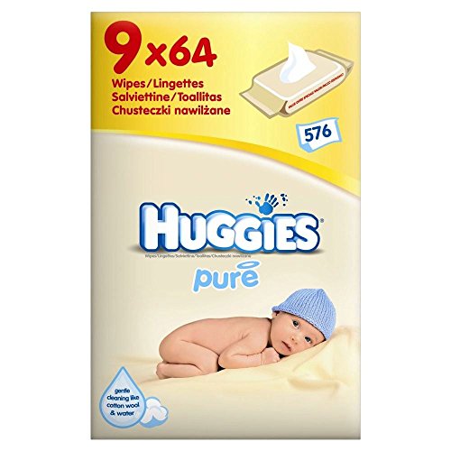Preisvergleich Produktbild Huggies Lingettes bébé Pure (64 par paquet x 9) - Paquet de 6