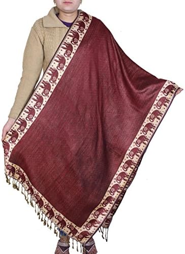 Women Fashion Accessory - Indian Elephant Patterned Spring Stole Wrap -215 x 76 CM