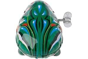 ZGLUZP Green Metal Wind-Up Jumping Frog Clock Movement Tin Kit Kids Funny Game Vintage,Novelty and Gag Kits,Spring and Wind-up Kits