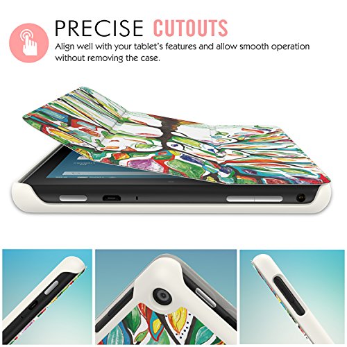 MoKo Hülle für Fire HD 8 2016 – Ultra Slim Lightweight Schutzhülle Smart Cover mit Auto Schlaf / Wach Funktion und Standfunktion für Fire HD 8 Tablet (6. Generation – 2016), Glück Baum - 3