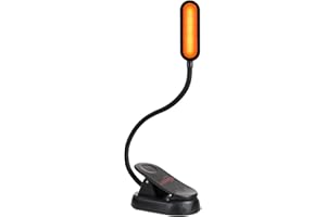 LXSINO Amber Book Light, Blaulichtblockierung, dimmbares Clip-On-Leselicht 1600K Warme LED zum Lesen im Bett, eingebauter wiederaufladbarer 1000-mAh-Akku, kompatibel mit Kindles