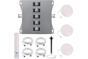 KKBSTR Amplificateur 4G Repeteur 4G Domestique 5 Bandes 800/900/1800/2100/2600MHz, Trois Antennes Intérieures