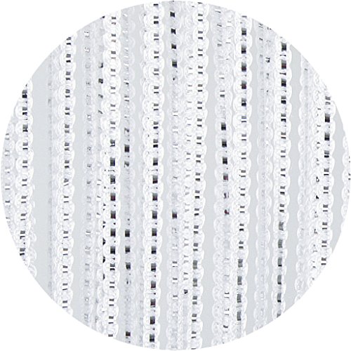 Fadenvorhang mit Stangendurchzug, Gardine in Lurex-Optik, eleganter und stilvoller Dekoartikel in vielen Farben und Größen (weiß – perlweiß / 90×200 cm) - 5