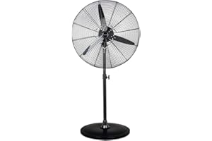 BASTILIPO Ventilador industrial de pie, 160W, 65 cm Ø, 3 velocidades, oscilante - Industrial stand fan, 3 speeds,160 W