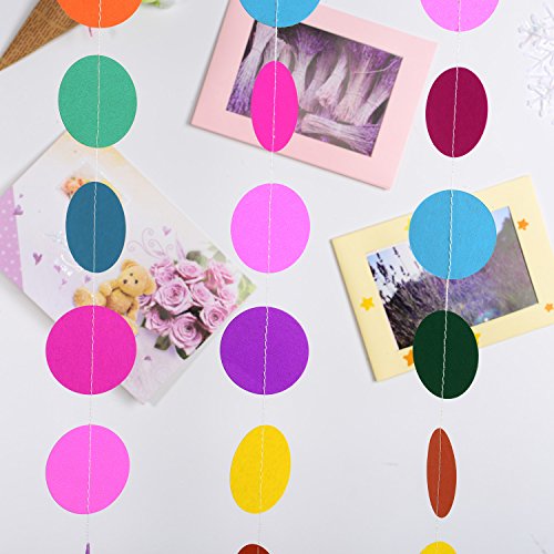 Outus 2 Packung 4 Meter Runde Papier Girlande Verschiedene Farben Kreis Punkte Hängend Dekorationen für Geburtstag Hochzeit Party - 3