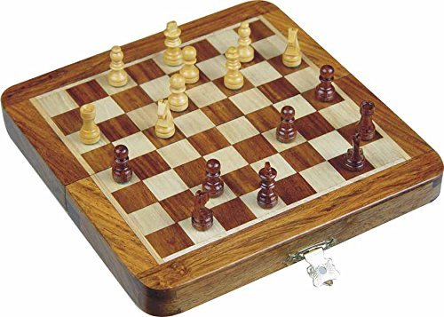 AVS negozi® in legno magnetico scacchi viaggio set-ultimate 17,8 cm pollici classico in legno scacchi da viaggio con magnetico Staunton pezzi e pieghevole Game Board