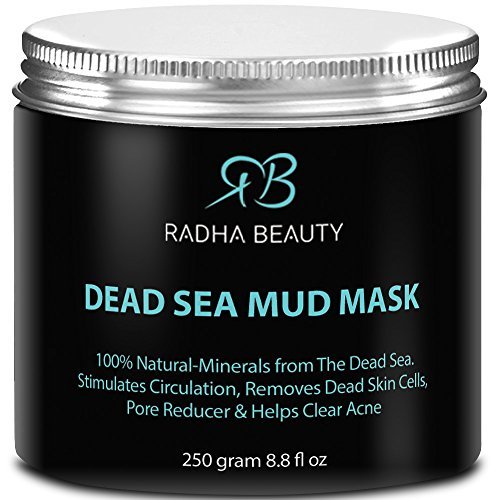 Radha Dead Sea Mud Mask 8.8 oz - THE BEST natural facial treatment and cleanser - Minimizes face Pores, Reduces Wrinkles, Helps with Acne and Improves Overall Complexion
