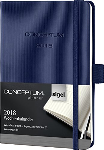 Preisvergleich Produktbild Sigel C1863 Wochenkalender 2018, ca. A6, Hardcover, dunkelblau, CONCEPTUM - viele Modelle