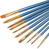 Hannah Artist Brush Set, 10 Pack Nylon Brush, Painting, Acrylic, Thin Brush, Watercolor and Face Painting, DIY El San